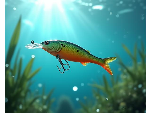 Underwater photo of a crankbait in action